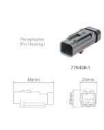 TE AMPSEAL 16 776428-1 2 Circuit Receptacle Connector