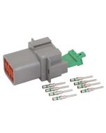 Deutsch DT Series 8 Way Receptacle Connector Kit with Green Band Contacts