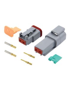 Deutsch DT2-4 2 Way Connector Kit with Gold Contacts