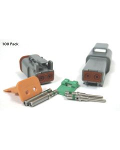 Deutsch DT Series 2 Pin Green Band Connector Kit (100 Pack)