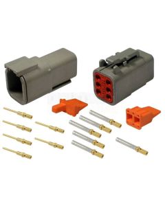 Deutsch DTM6-2/10 DTM Series 6 way Connector Kit with Purple Band Terminals (10 pack)