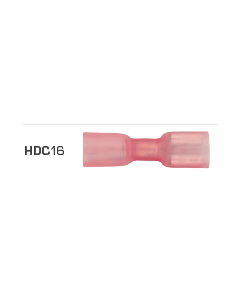 Quikcrimp HDC16 Red Heatshrink 6.3mm Female Blade Terminal - Fully Insulated Pack of 100