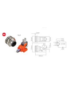 Ionnic L22HD-RM 12V Vandal Switch Resistant 12V N/O & N/C