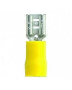 Quikcrimp QKC50 Yellow Vinyl, Female 6.3mm Blade Terminal