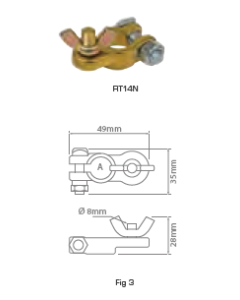 Ionnic RT14P Wingnut 18mm - Positive Battery Terminal