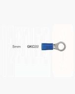 Quikcrimp 5.3mm Ring Pre-Insulated Terminal Blue Pack of 100