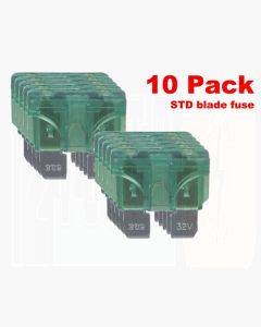 Ionnic BF30/10 ATC/ATO Blade Fuse 30A - Green (Pack of 10)