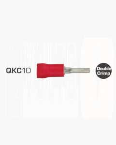 IONNIC QKC10 Red Vinyl Insulated Pin Terminals (Pack of 100)